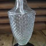 Bedside desk lamp glass molded diamond spikes marble base dp 1022234