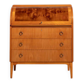 Scandinavian elm and burl wood secretary, 1950s/1960s