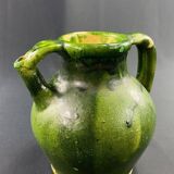 Cruche en grès émaillé vert XIXe