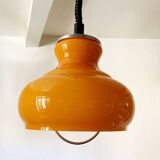Vintage orange opaline glass pendant light