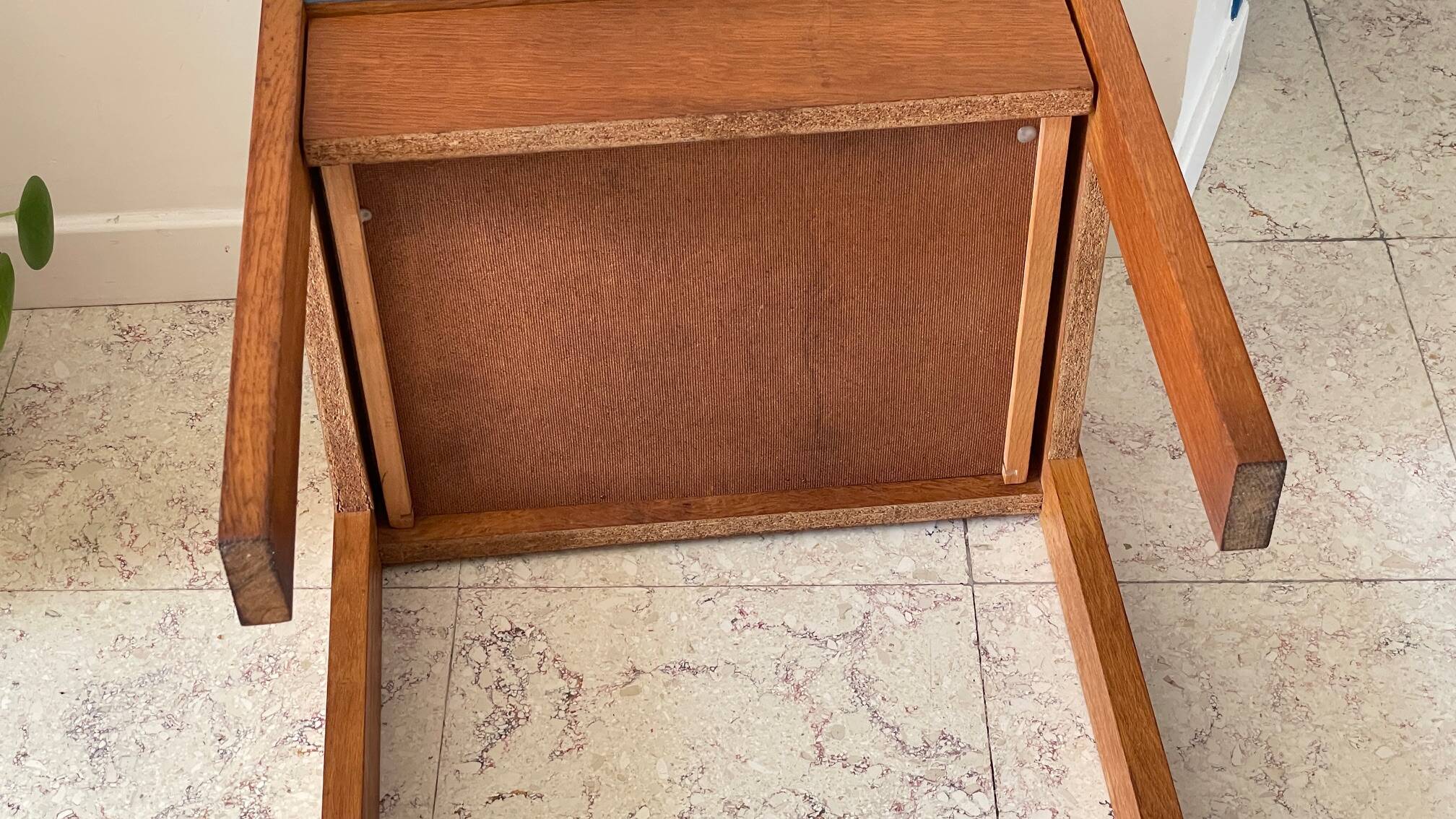 Vintage Scandinavian Cube Bedside Table