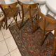 Set of 5 old wooden bistro chairs vintage "banana" folders