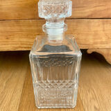 Set of 3 vintage whisky carafe bottles in molded glass