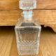 Set of 3 vintage whisky carafe bottles in molded glass