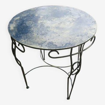 Table de patio de jardin peinte du milieu du siècle, années 1950