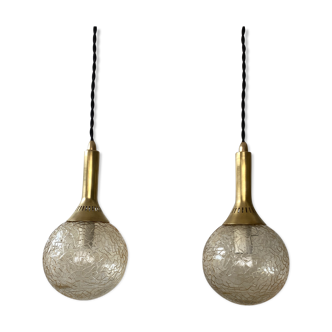 Lot 2 old vintage smoked glass suspensions