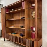Wooden and Metal Bookcase