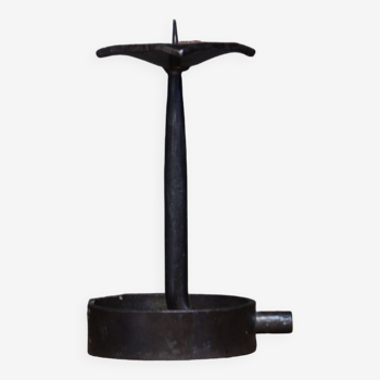 Brutalist beaten iron candle holder 1950