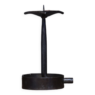 Brutalist beaten iron candle holder 1950