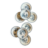 Set of 8 antique deep plates in ironstone, Chardons de Gien