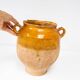 Antique yellow enamel confit pot from the 19th century