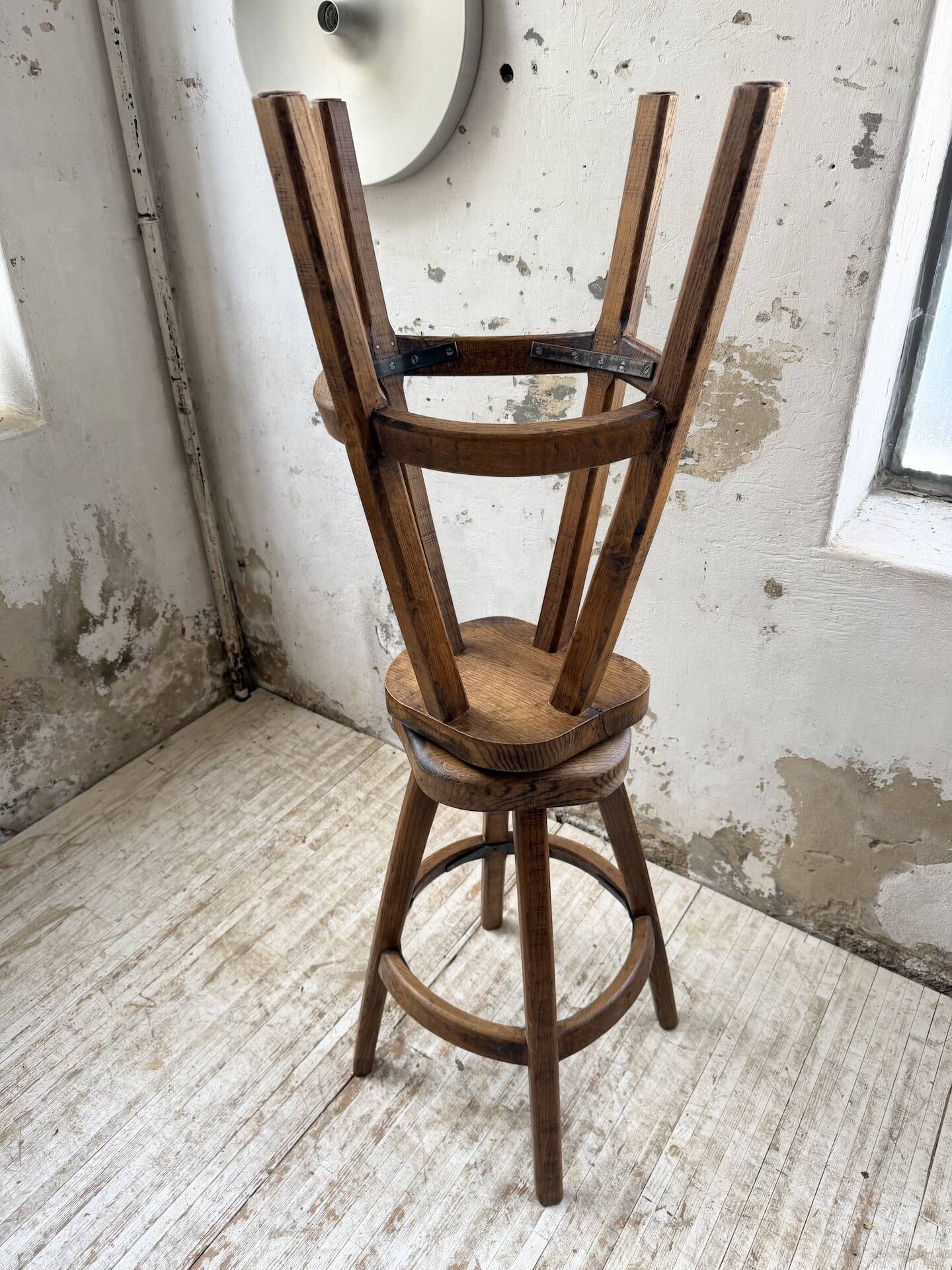 Pair of Henri Bataille stools in oak