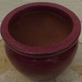 Cache pot en Terre cuite couleur grenat