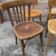 lot 6 Mismatched bistro chairs curved wood Brasserie