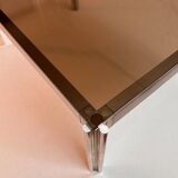 Aluminium coffee table with smoked glass by Georges Ciancimino, 1970.