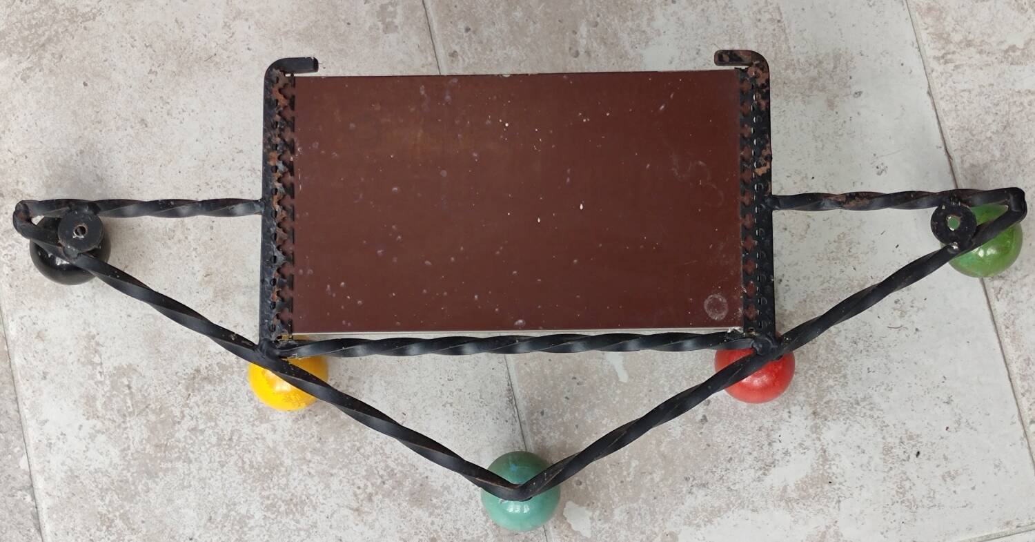 Vintage wall mirror coat rack