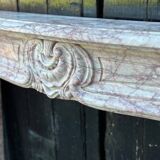 Louis XV Style Fireplace In Pink Marble, Circa 1980