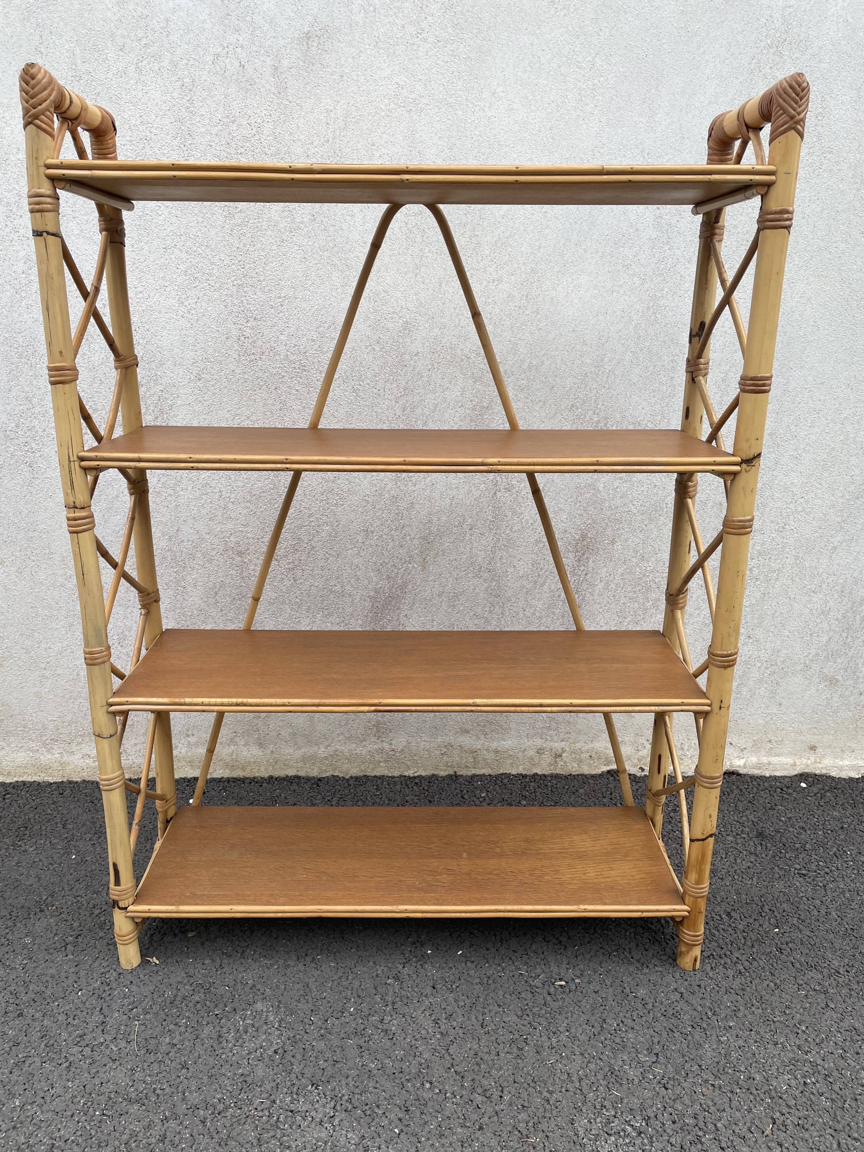 Étagère bibliothèque en rotin 60