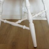 1 of 6 Vintage Wooden Dining Chair Restored Accent White Windsor Chairs