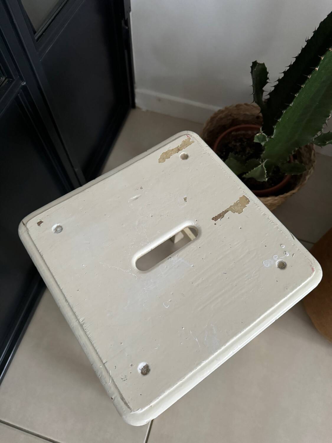 Old wooden painter's stool