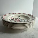 Set of 6 old soup plates from the French manufacturer LONGWY, Alsace model