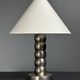 Midcentury nickel plated modernist space age bubbly table lamp, 1970s
