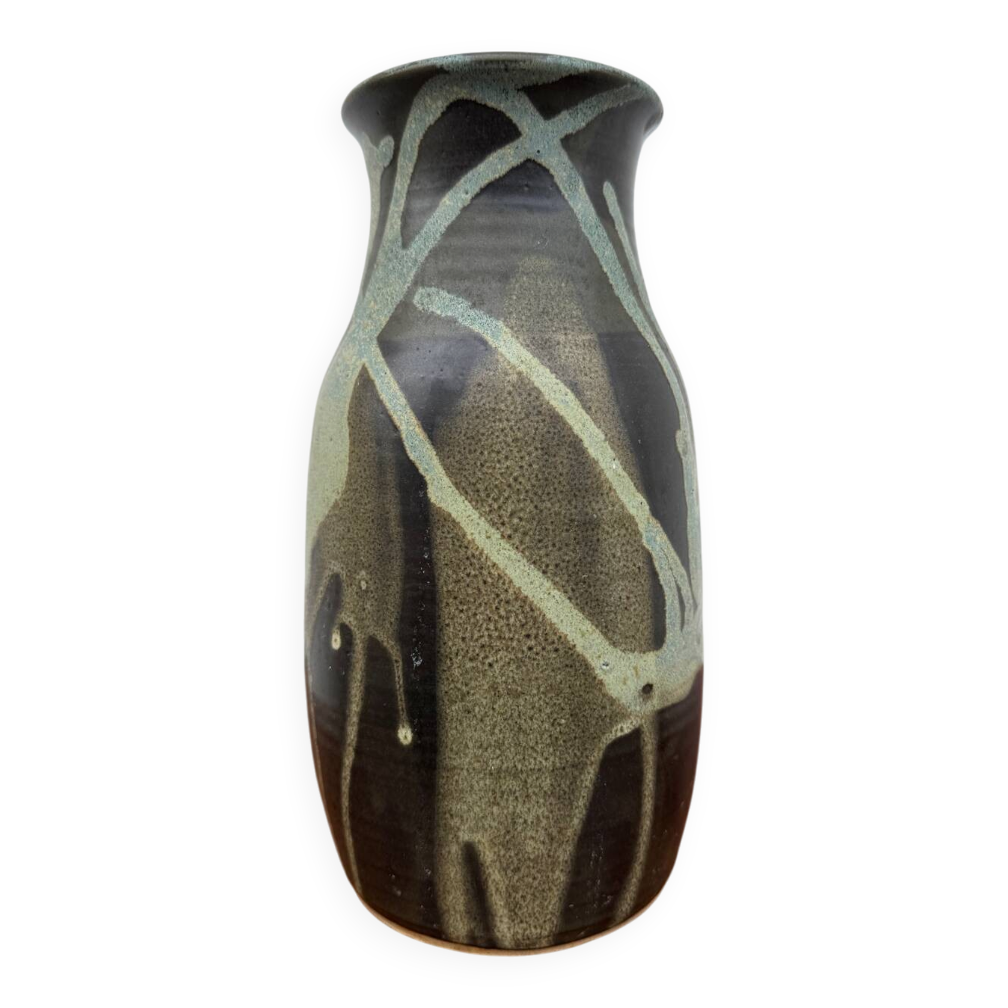 Stoneware vase with drips in the style of Jean Pointu