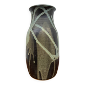 Stoneware vase with drips in the style of Jean Pointu