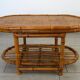 Table basse vintage bambou et osier tressé