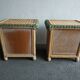 Pair of rattan and wicker bedside tables, 70s