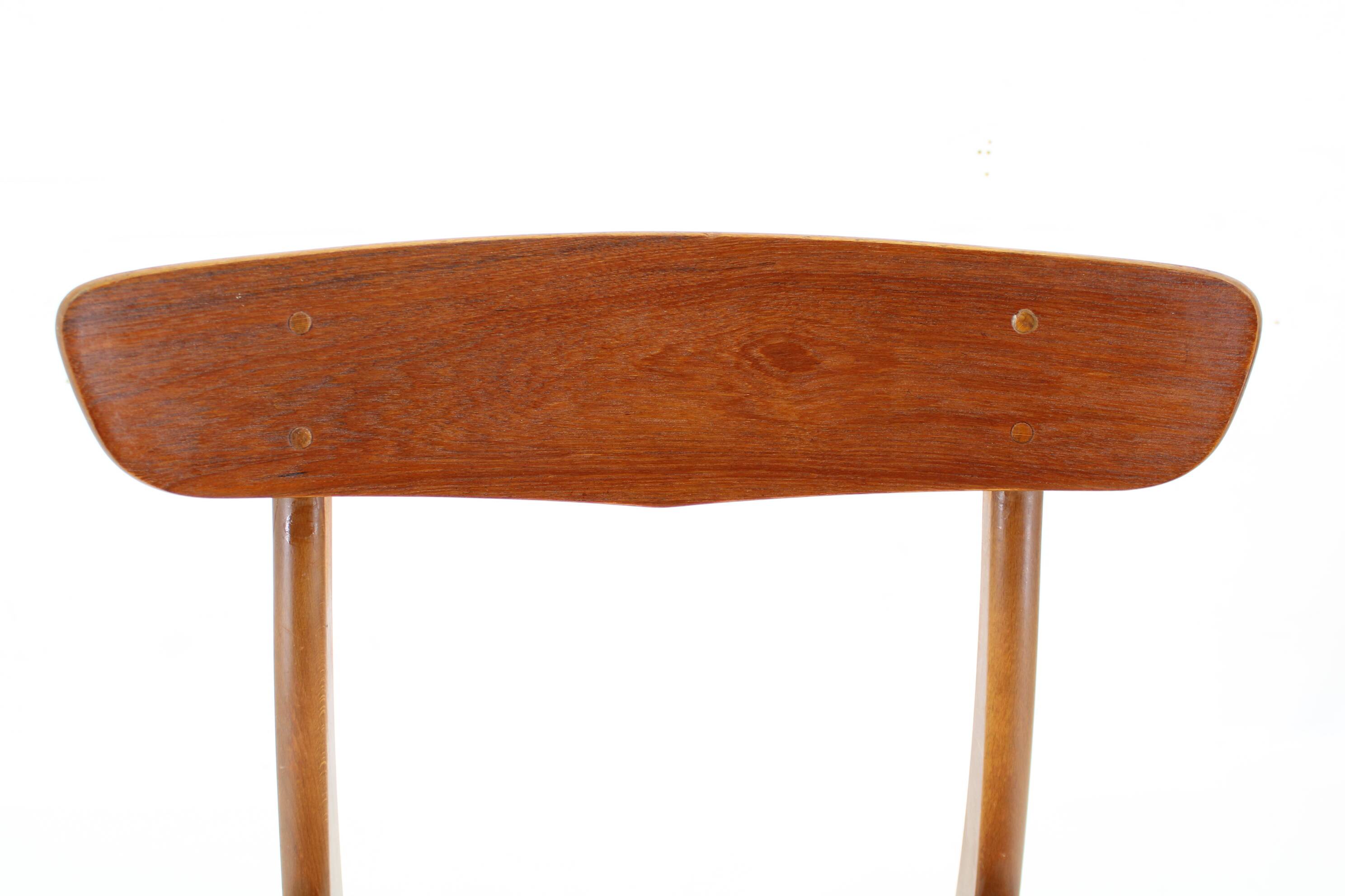 1960s Set of Three Danish Teak Chairs, Restored