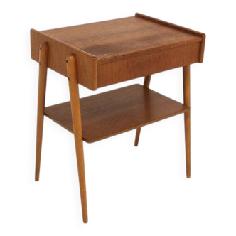 Table de chevet scandinave en teck, AB Carlströms, Suède, 1960
