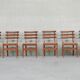 Set of Six Mid-Century French Oak Dining Chairs (6)