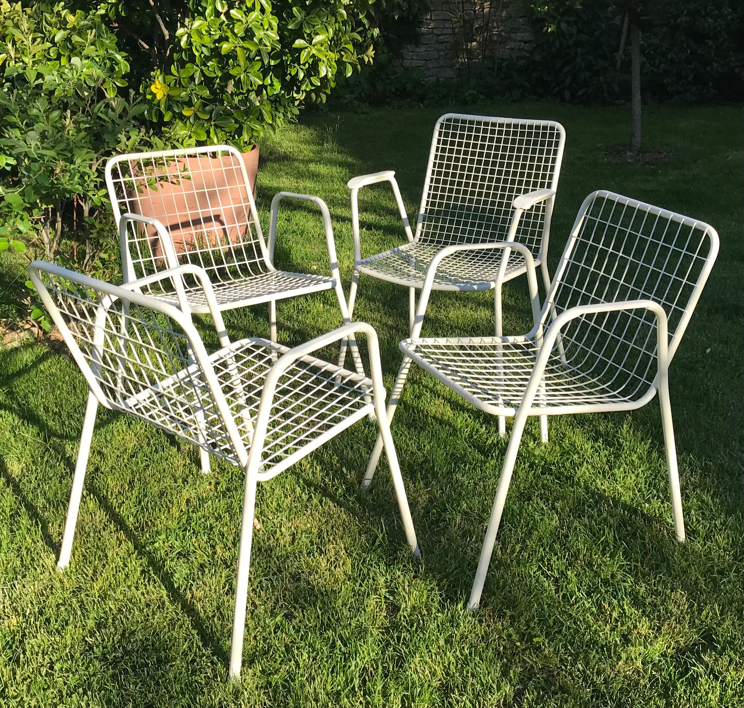 Lot of 4 chairs Emu vintage garden 1960-80's