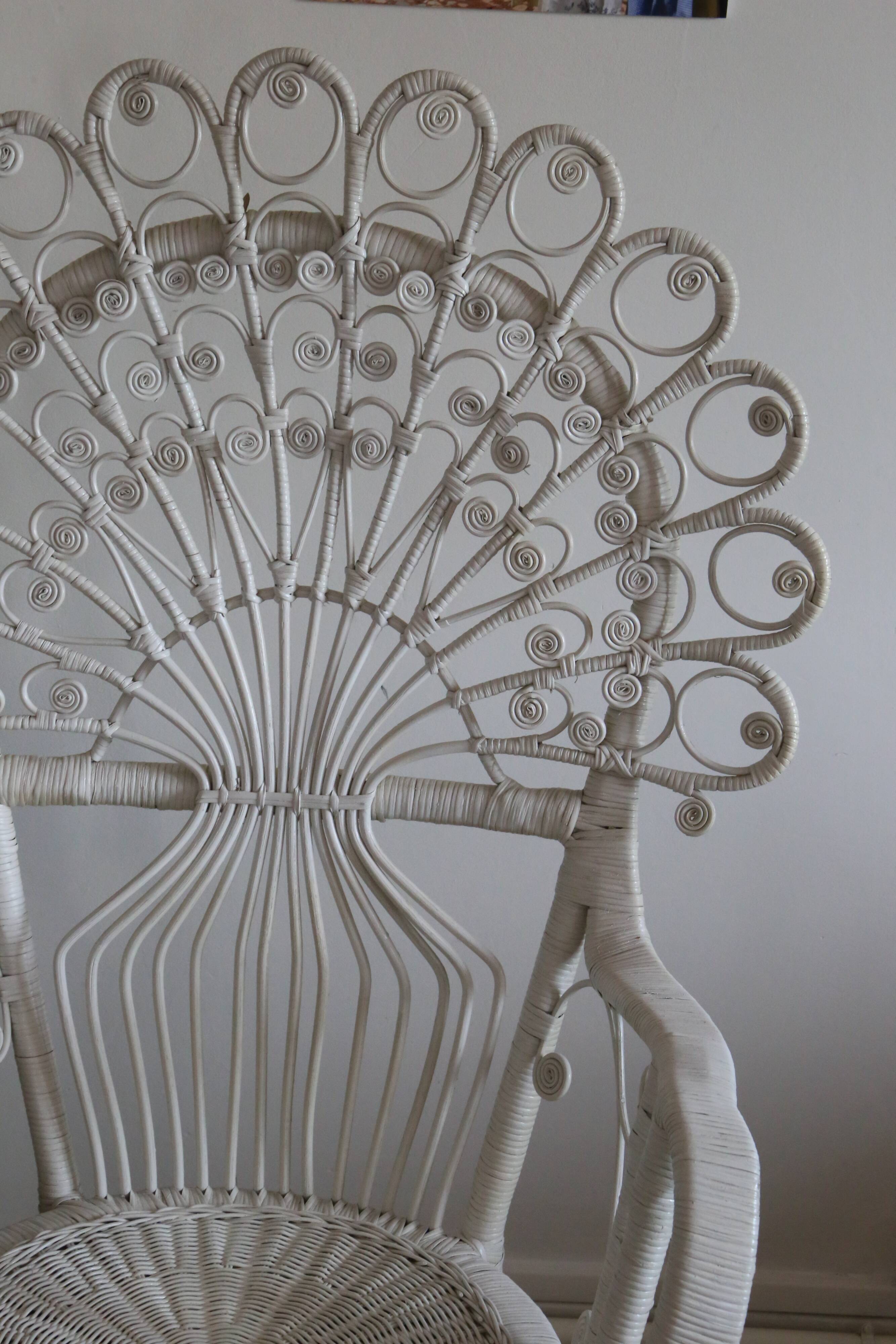 Peacok rattan armchair