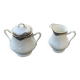 Sugar bowl and milk jug, PP Limoges France, white porcelain art deco