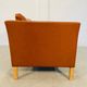 Vintage retro danish mogens hansen 2 person cognac leather sofa