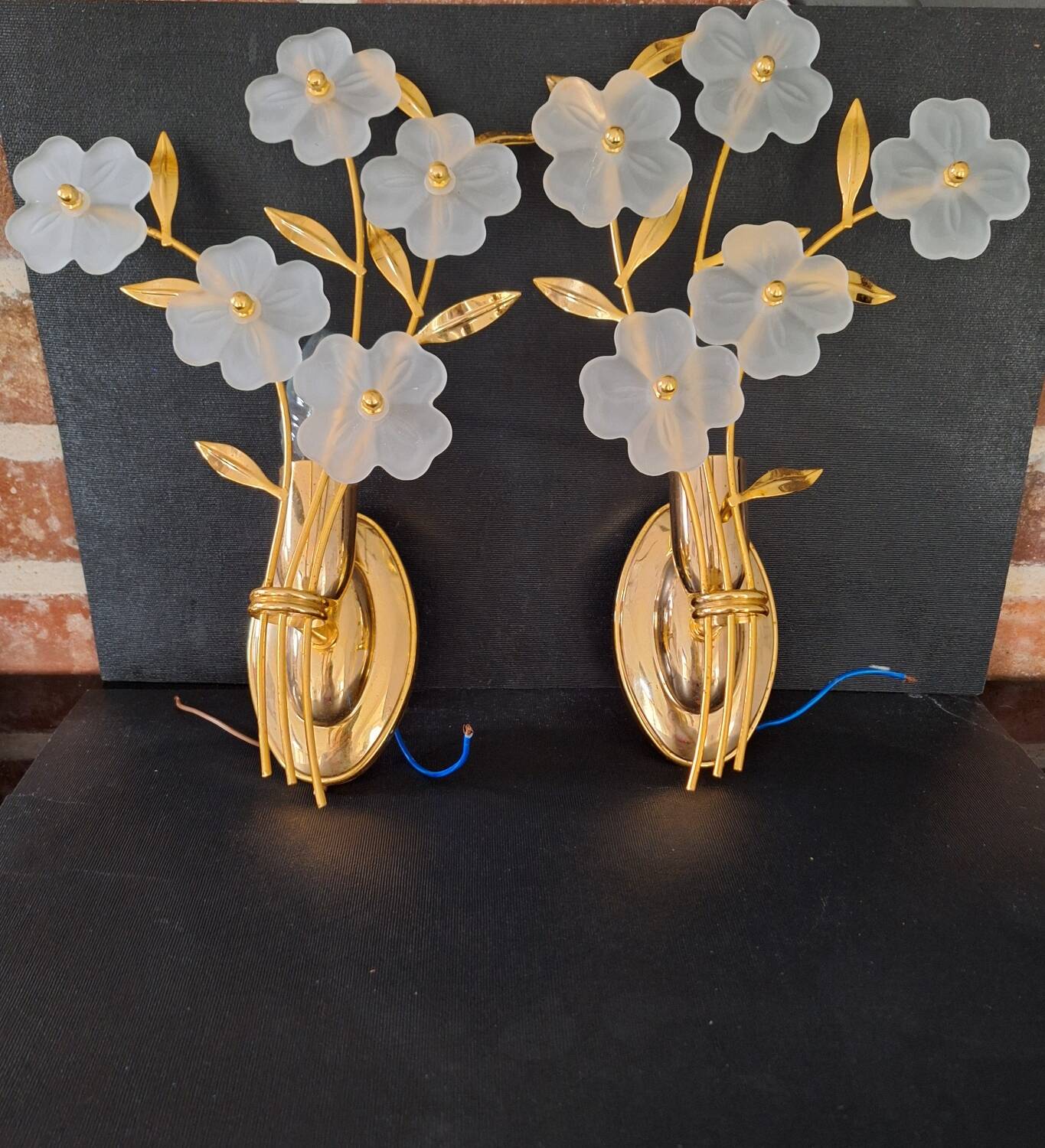 Pair of Hollywood regency style wall lights