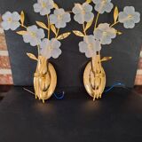 Pair of Hollywood regency style wall lights