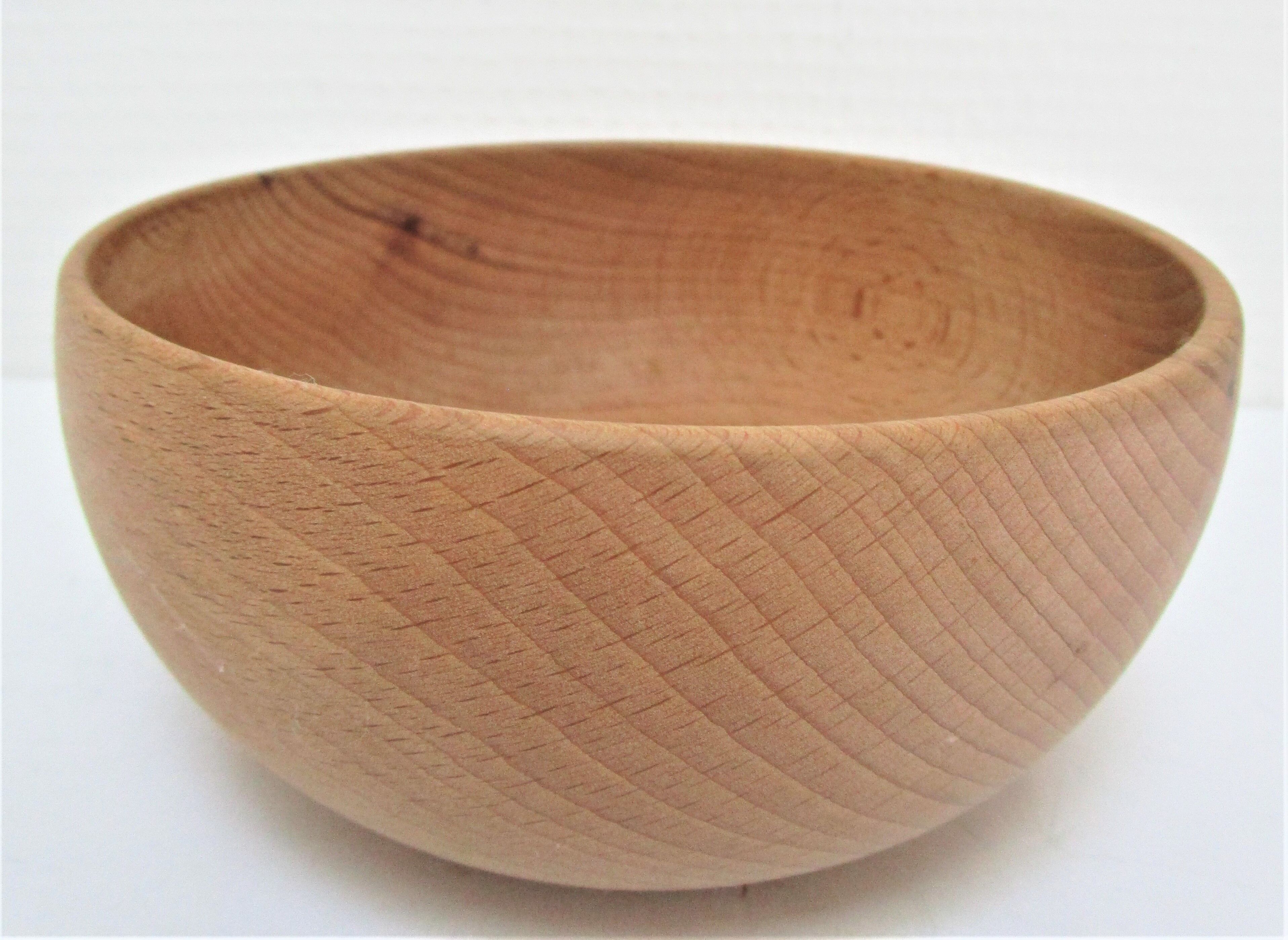 Three bowls solid wood turned patinated vintage