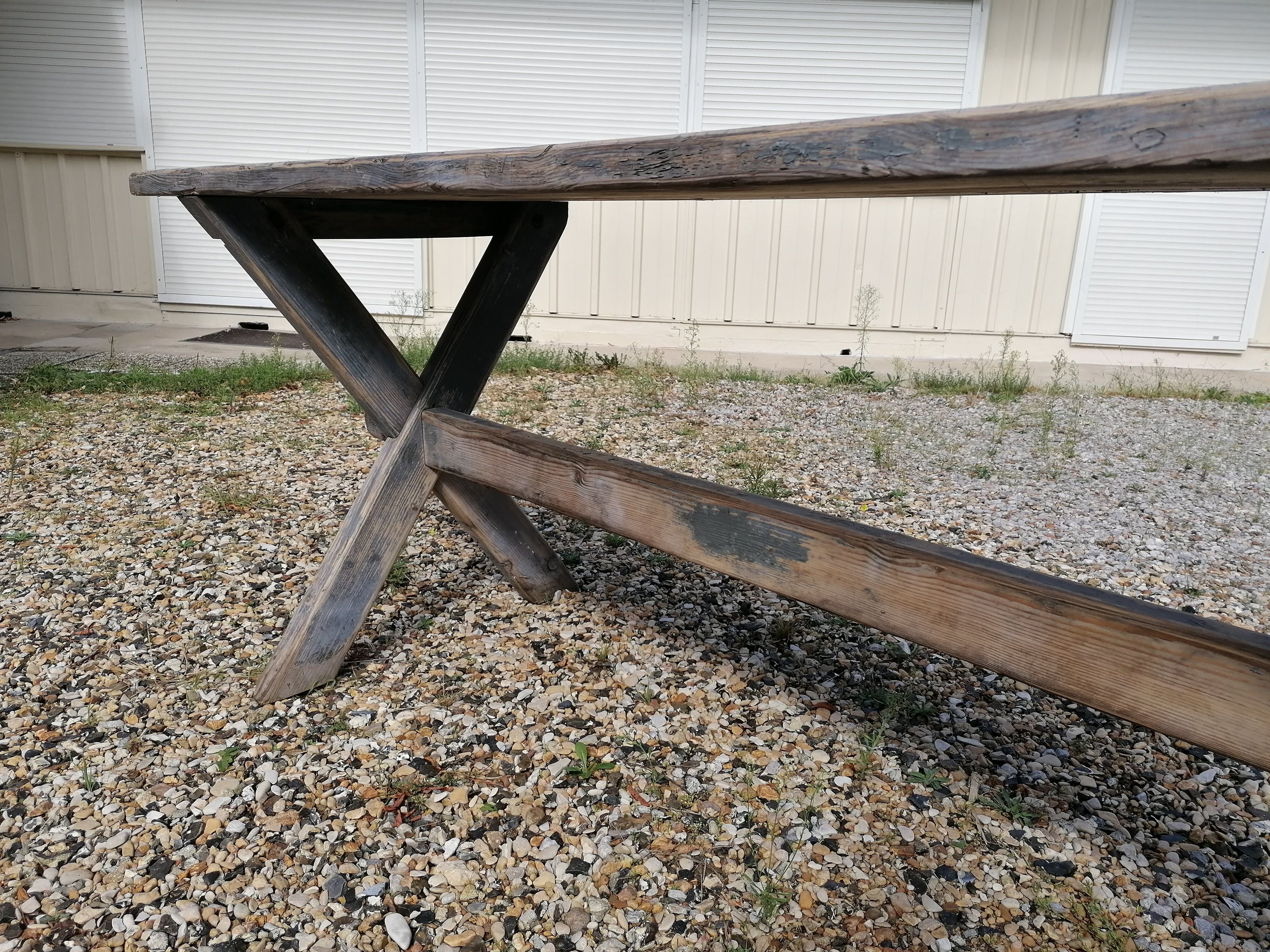 tAble vintage wooden farmhouse 2m, X feet