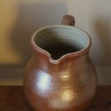 Vintage stoneware carafe pitcher with glazed interior