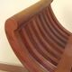 Solid Wood Curule Stool Vintage French Curved Slatted Seat Mid Century