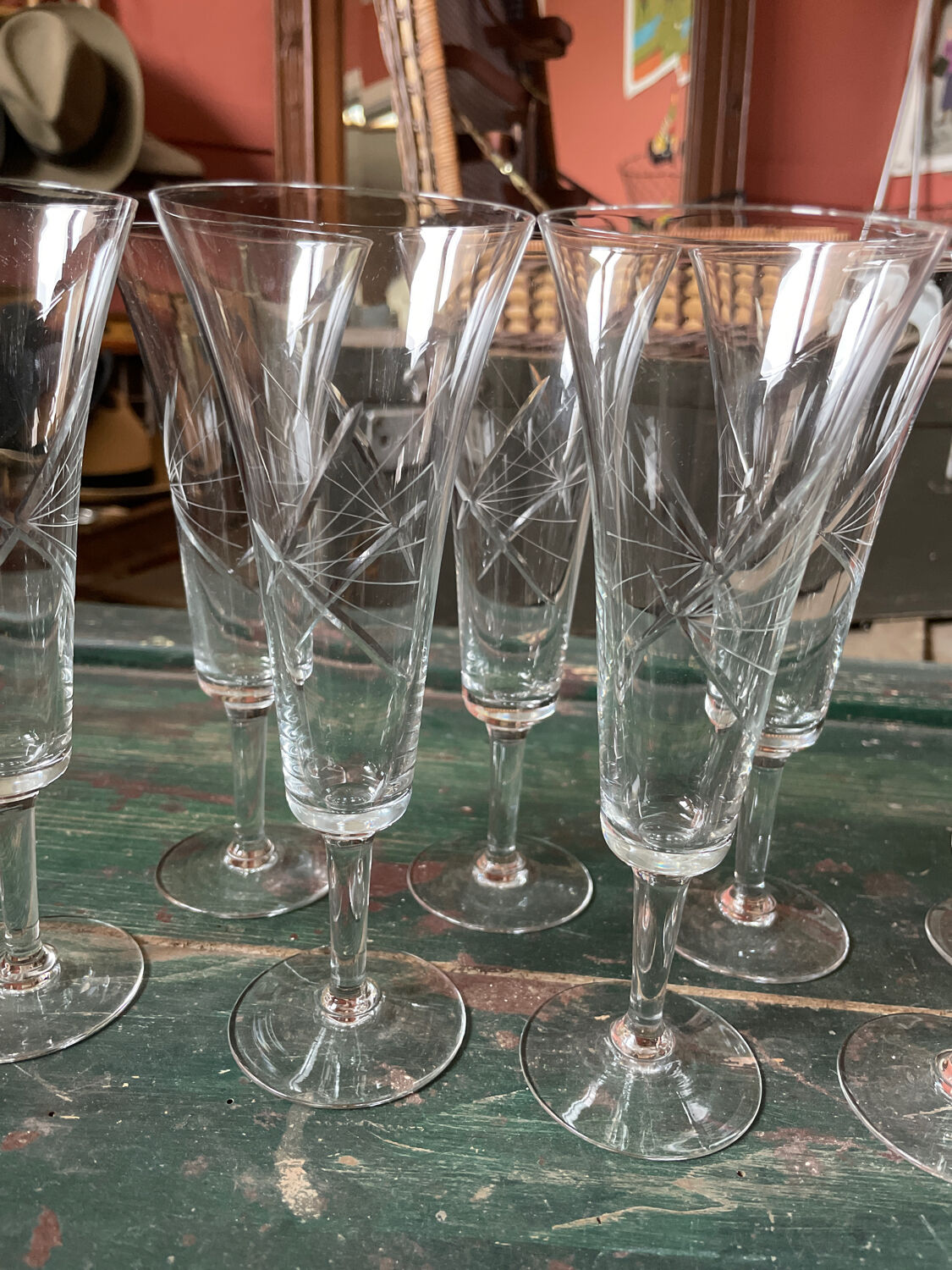 8 champagne flutes RGR