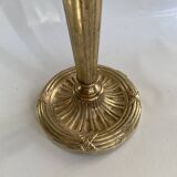 Lampe laiton, câble tissu 2M , abat-jour coton