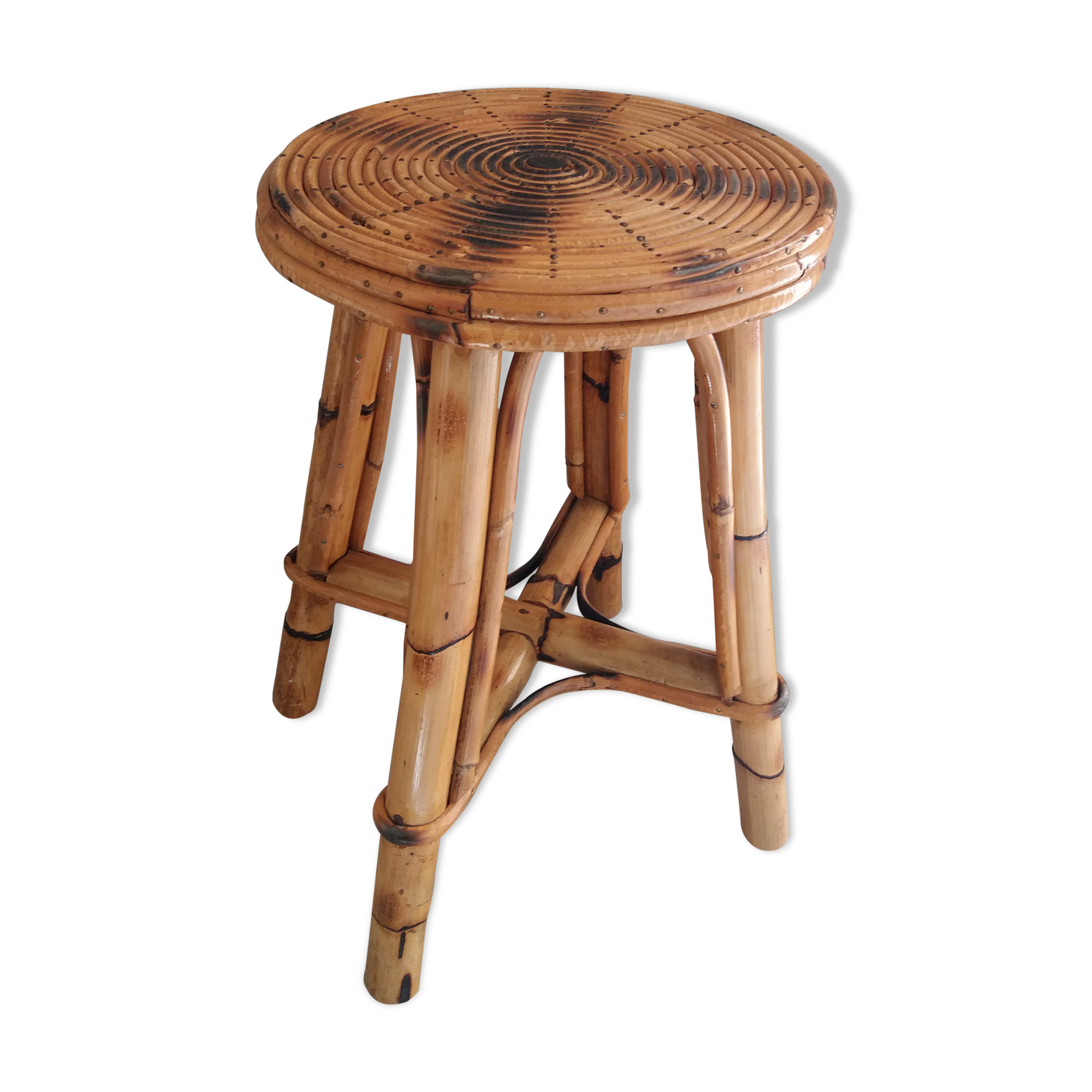 Rattan stool 1960