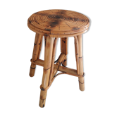 Tabouret tourbillon rotin