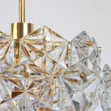 Magnificent chandelier, brass and crystal glass by Kinkeldey, Germany, 1970.