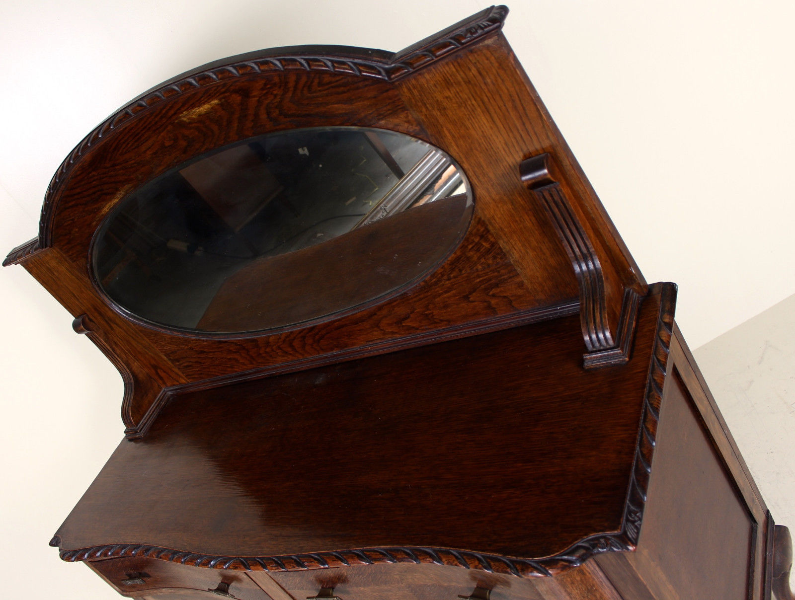 Hairdresser in carved oak arts crafts