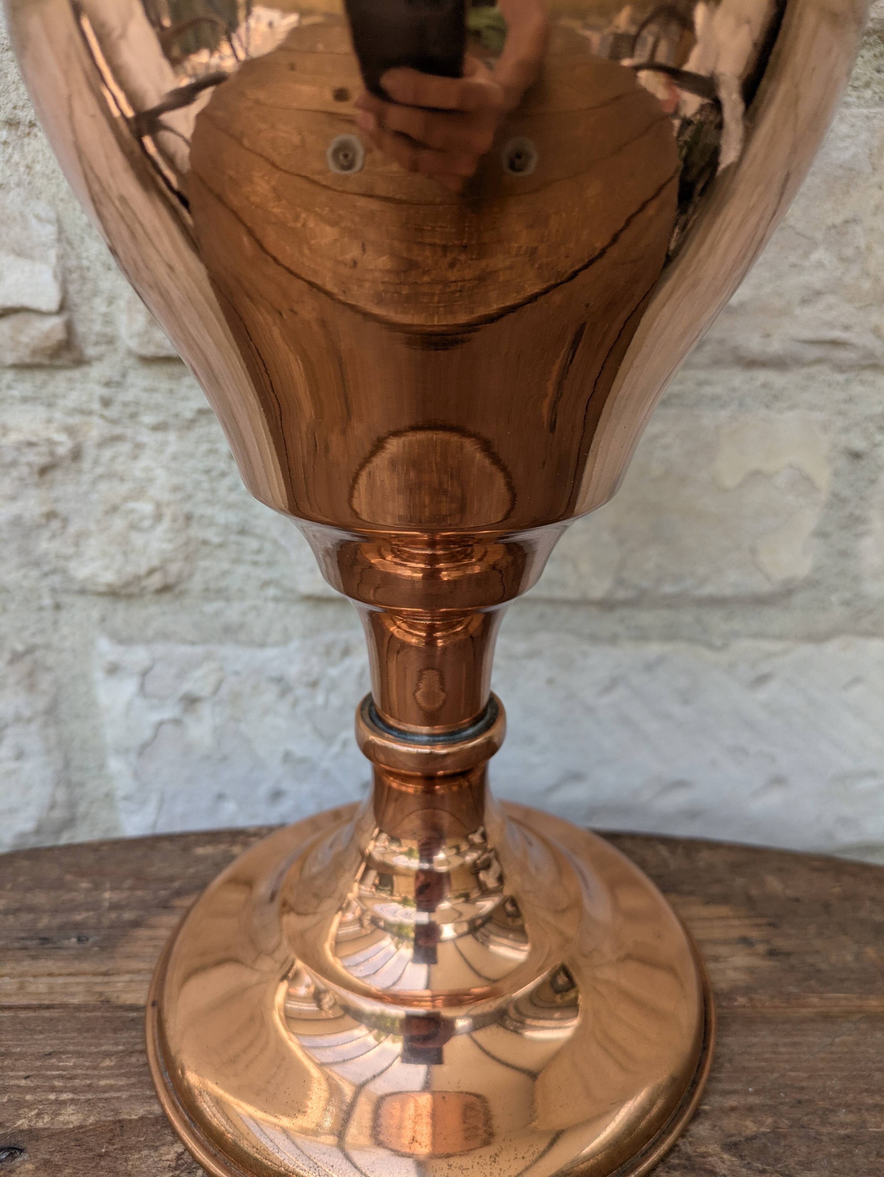 Ancient large copper vase from Villedieu les Poêles Gaor H37.5cm